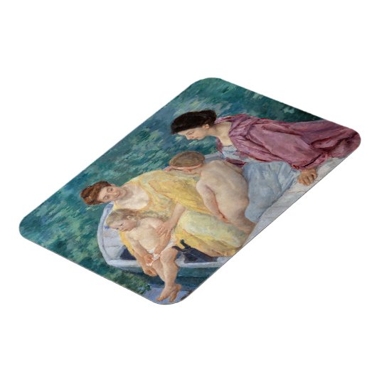 Mary Cassatt - Twee moeders en kinderen in een boo Magneet (Linkerzijde)