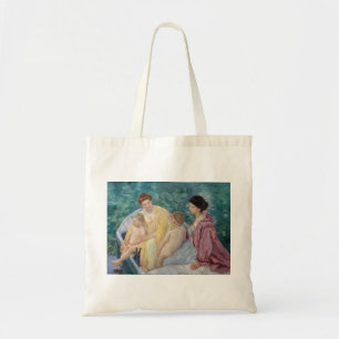 Mary Cassatt - Twee moeders en kinderen in een boo Tote Bag