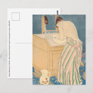 Mary Cassatt - Vrouw die een bad neemt Briefkaart