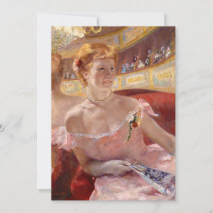 Mary Cassatt - Vrouw met parelketting in een loge Kaart