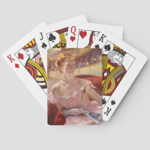 Mary Cassatt - Vrouw met parelketting in een loge Pokerkaarten