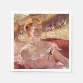 Mary Cassatt - Vrouw met Pearl Ketting in een Loge Servet