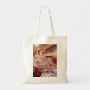 Mary Cassatt - Vrouw met Pearl Ketting in een Loge Tote Bag
