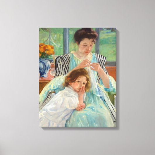 Mary Cassatt - Young Moeder Sewing Canvas Afdruk (Voorkant)