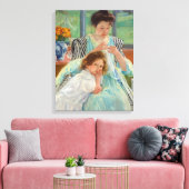 Mary Cassatt - Young Moeder Sewing Canvas Afdruk (Insitu (Woonkamer))
