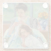 Mary Cassatt - Young Moeder Sewing Glazen Onderzetter (Achterkant)