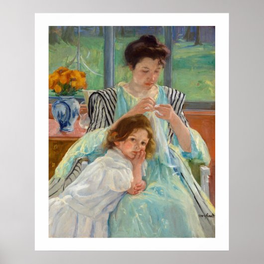 Mary Cassatt - Young Moeder Sewing Poster (Voorkant)