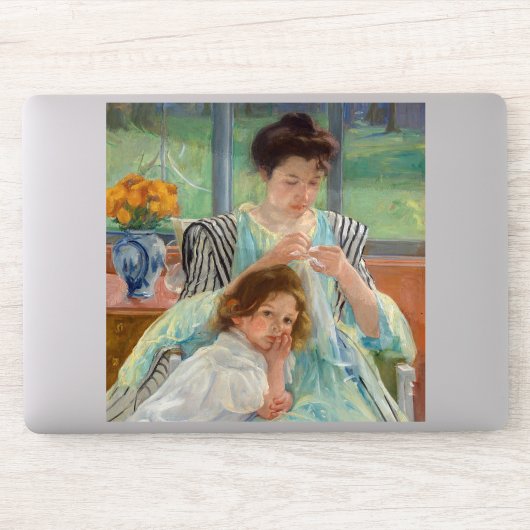 Mary Cassatt - Young Moeder Sewing Sticker (Computer)