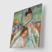 Mary Cassatt - Young Moeder Sewing Vierkante Klok (Hoek)