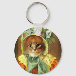 Mary Cassatt's kat in Bonnet Sleutelhanger