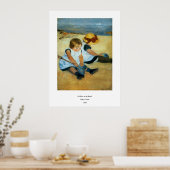 Mary Cassatt's kinderen op de strand (1884) Poster (Keuken)