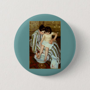 Mary Cassatt's The Child's Bath (ongeveer 1892) Ronde Button 5,7 Cm