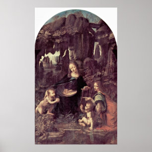 Mary, Christus kind en engel, Leonardo da Vinci Poster