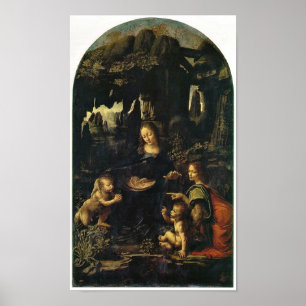 Mary, Christus kind en engel, Leonardo da Vinci Poster