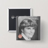 Mary Courtney Vierkante Button 5,1 Cm (Voorkant /achterkant)