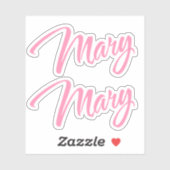 Mary Decoratieve Naam in Roze x2 Sticker (Vel)