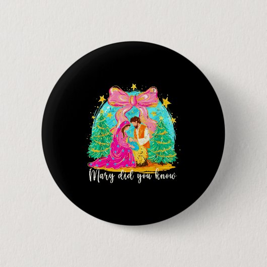 Mary Did You Know Christian Nativity Scene Christm Ronde Button 5,7 Cm (Voorkant)