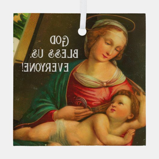 Mary en Jezus Glas Ornament (Achterkant)