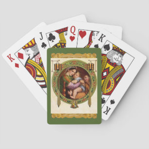 Mary en Jezus met Holly Pokerkaarten