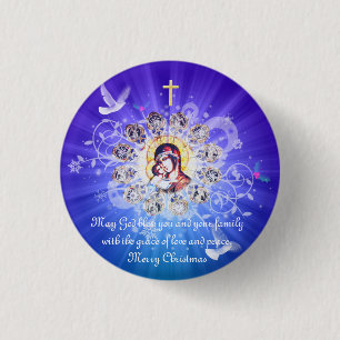 Mary en Jezus Ronde Button 3,2 Cm