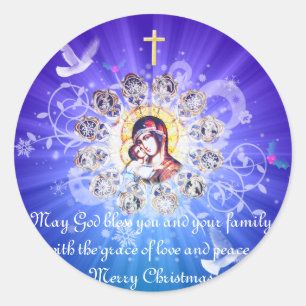 Mary en Jezus Ronde Sticker