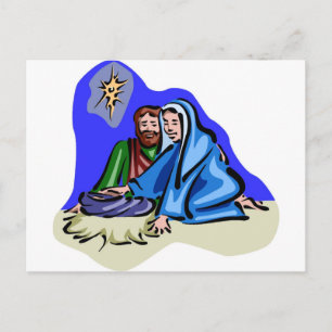 Mary en Joseph Christelijk kunstwerk Briefkaart