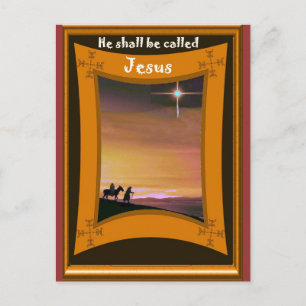 Mary en Joseph onderweg Briefkaart