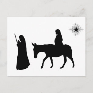 Mary en Joseph Silhouette Briefkaart