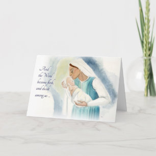 Mary en Kind Feestdagen Kaart