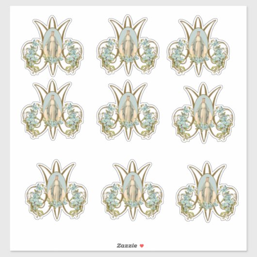 Mary Floral Elegant Vinyl Sticker (Vel)