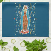 Mary Garden Blessed Moeder Ave Maria Navy Blue Theedoek (Gevouwen)