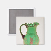 Mary Gregory green jug met ontslagen enamel Magneet (Voorkant / Achterkant)