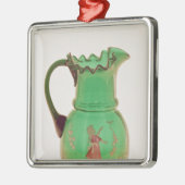 Mary Gregory green jug met ontslagen enamel Metalen Ornament (Links)