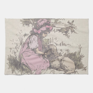 Mary Had a Little Lamb kinderrijmpje Theedoek