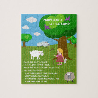 Mary Had a Little Lamb Nursery Rhyme Puzzle