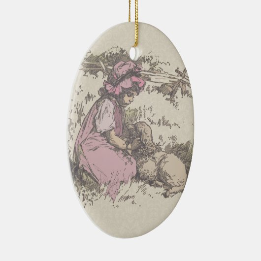 Mary had een kleine lampzuster Rhyme Keramisch Ornament (Rechts)