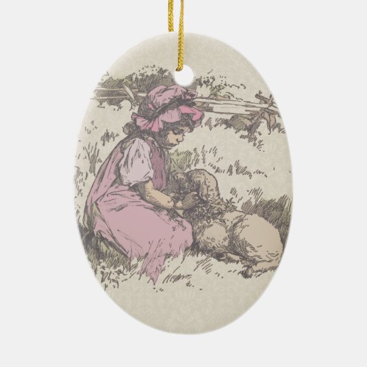 Mary had een kleine lampzuster Rhyme Keramisch Ornament (Achterkant)