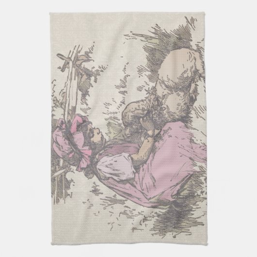 Mary had een kleine lampzuster Rhyme Theedoek (Verticaal)