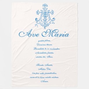 Mary Hail Mary Ave Maria Prayer Fleece Deken