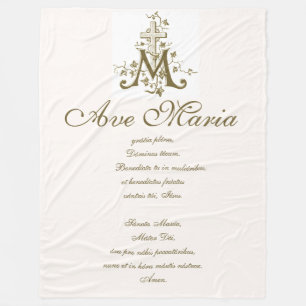 Mary Hail Mary Ave Maria Prayer Fleece Deken