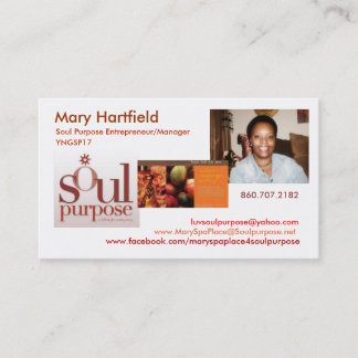 Mary Hartfield Soul Purpose Visitekaartje