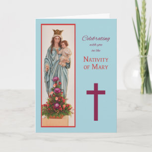 Mary Heilige Moedernativiteit Feast Day Blessings Kaart