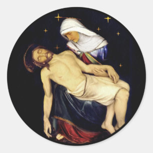 Mary Holding Jesus Ronde Sticker