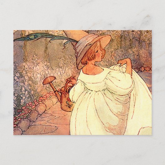 Mary in haar tuin briefkaart (Voorkant)