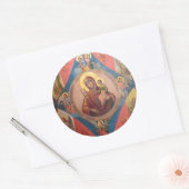 Mary, Jesus, And Angels Ronde Sticker (Envelop)