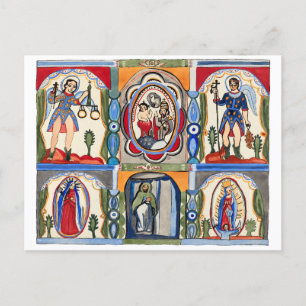 Mary Jesus Christus Religieuze volkskunst Schilder Briefkaart