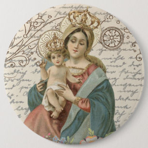 Mary Jesus, moeder van de  kruisbesmeurde maagd Ronde Button 6,0 Cm