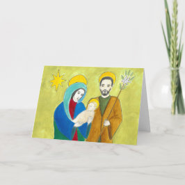 Mary, Joseph and baby Jesus Christmas card. Feestdagen Kaart