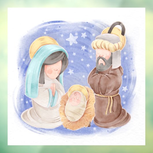 Mary, Joseph en Baby Jesus Raamsticker (Vel 3)