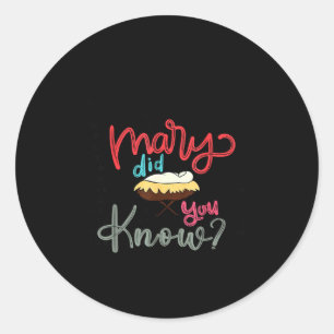 Mary Kende Jij Dit Christelijke Bijbelvers Kerstmi Ronde Sticker
